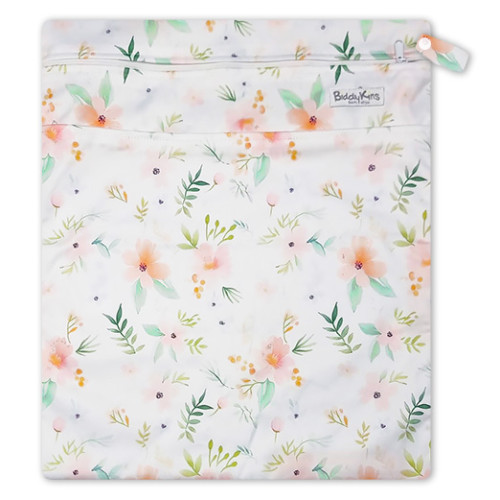 W063 Pastel Floral Ferns Wet Bag