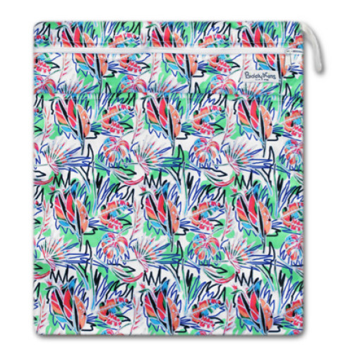 W026 Neon Leaves Smooth Wet Bag
