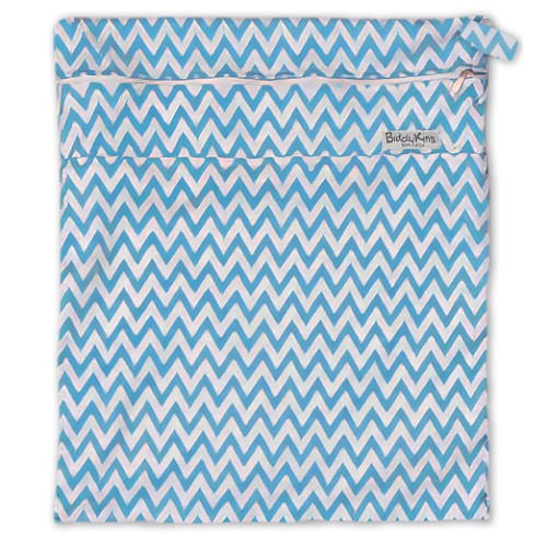 W004 Turquoise Chevron Smooth Wet Bag