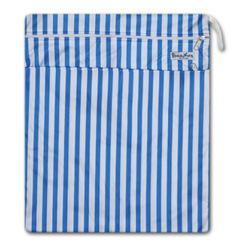 W004 Blue Stripe Smooth Wet Bag