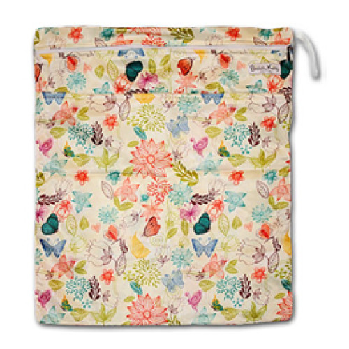 W012 Cream Floral Smooth Wet Bag