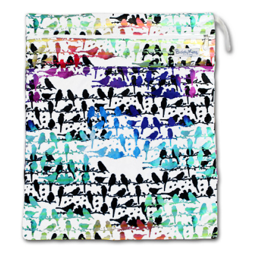 W020 MultiColor Birds Smooth Wet Bag