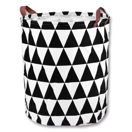Large Canvas Basket - Black Triangles