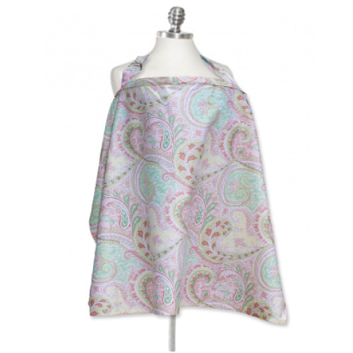 NC002 Pink Green Paisley Nursing Cover