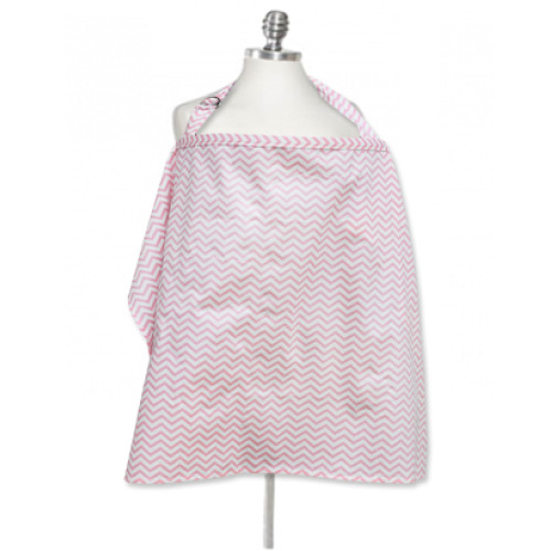 NC004 Pink White Chevron Nursing Cover