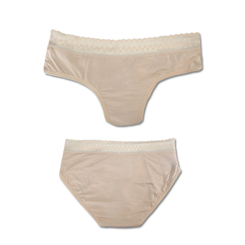 Period Panty -Beige Nylon ZigZag Lace