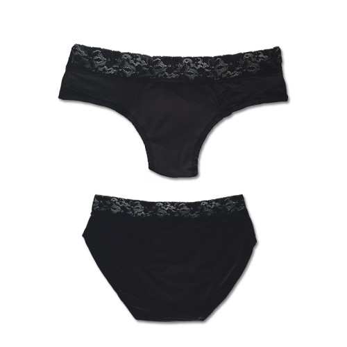 Period Panty -Black Floral Lace