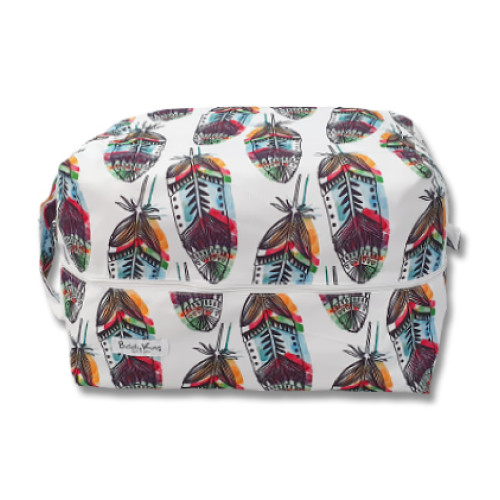 PB061 Large Multicolor Feathers Pod Bag