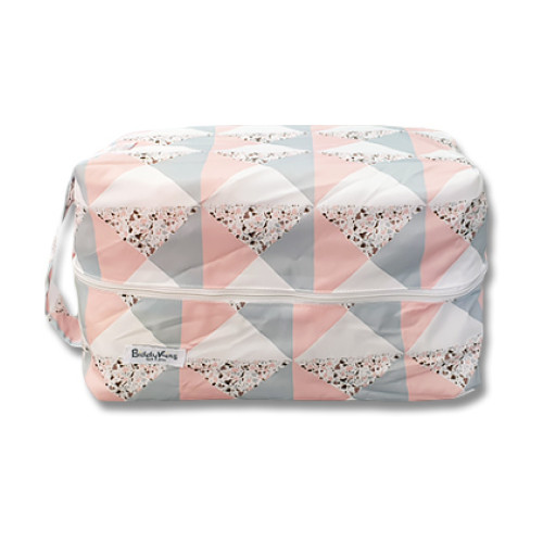 PB063 Peach Grey Triangles Pod Bag