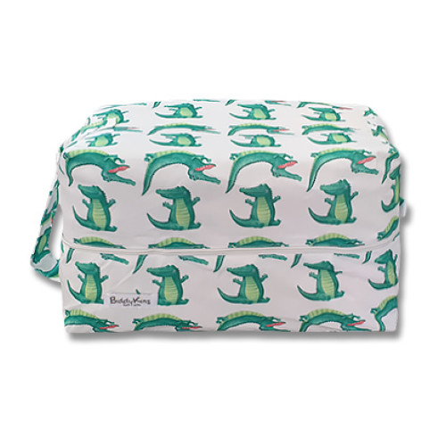 PB068 White Green Crocodiles Pod Bag