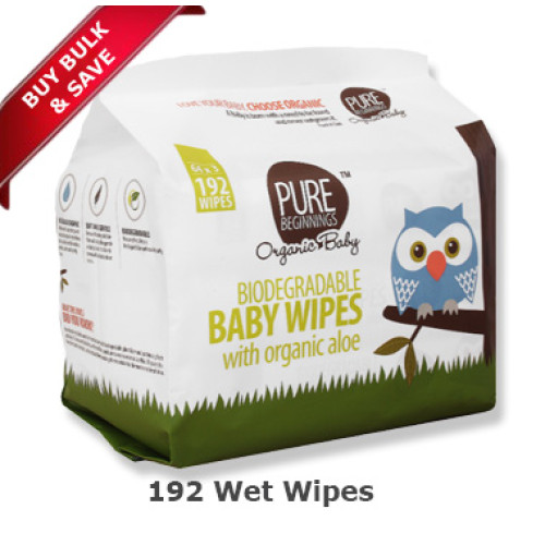 Pure Beginnings Baby Wet Wipes Aloe Bulk (192pack)