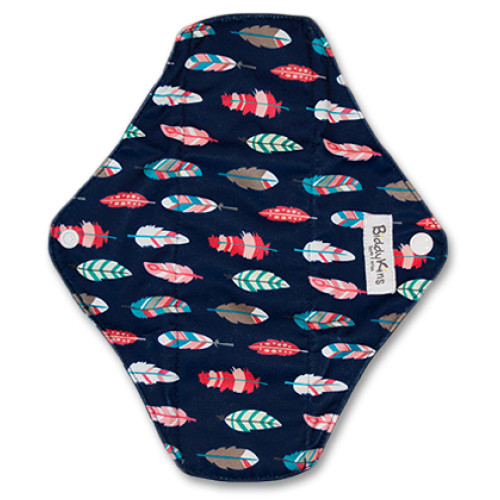 XL Mama Cloth Navy MultiColor Feathers