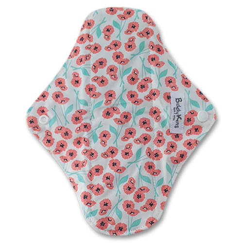Large Mama Cloth Pink Pansies Aqua Leaves