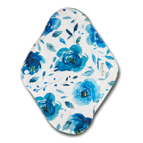 Medium Mama Cloth White with Blue Floral