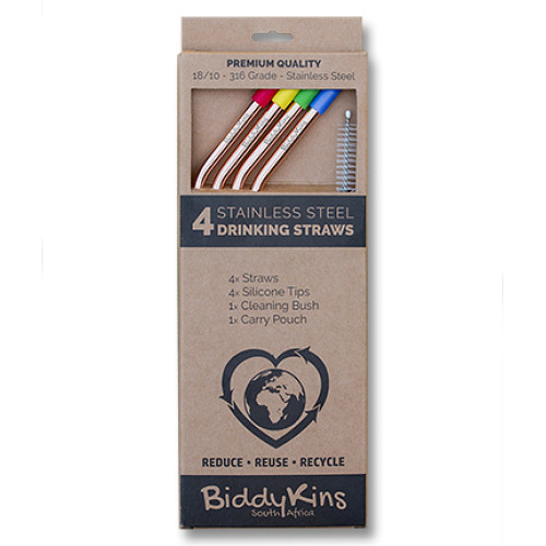Stainless Steel (Rose Gold) Straws - 4 Pack