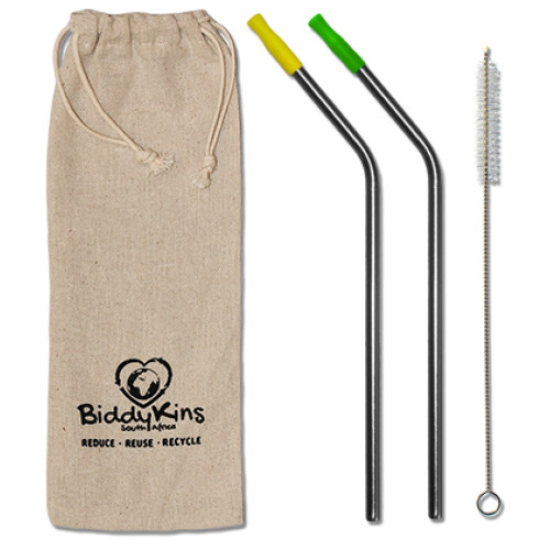 Stainless Steel (Silver) Straws - 2 Pack