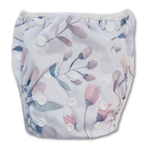 SW090 Watercolor Flower Buds Swim Nappy