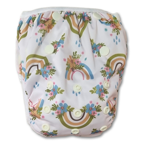 SW084 Green Pink Blue Rainbows Swim Nappy