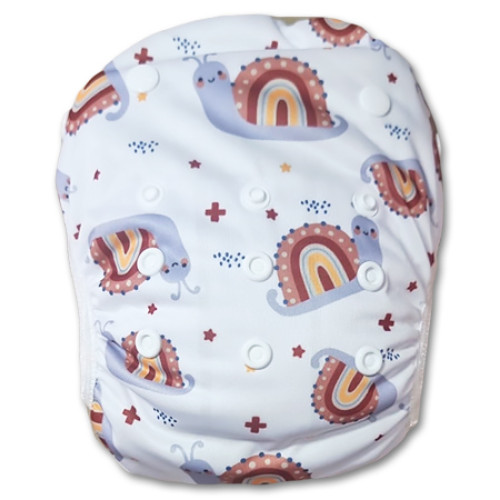 SW085 White Boho Snail Swim Nappy