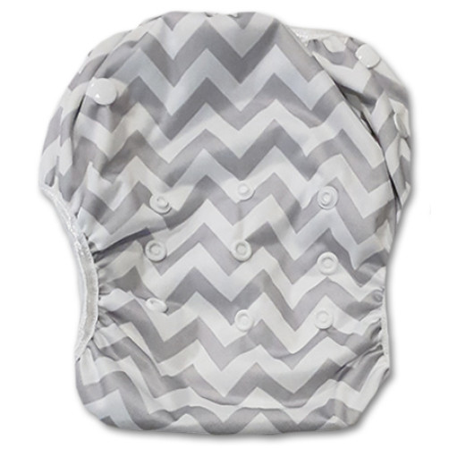 XL: Grey Chevron Swim Nappy