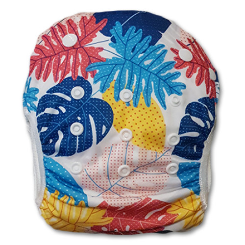 SW070 Large Multicolor Leaves Swim Nappy