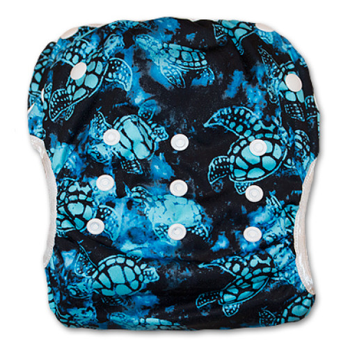 SW081 Black Blue Turtles Swim Nappy