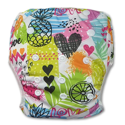 XL Love Fruit Sketch Swim Nappy