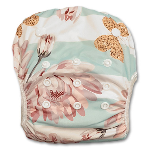 XL: Aqua Stripe Proteas Swim Nappy