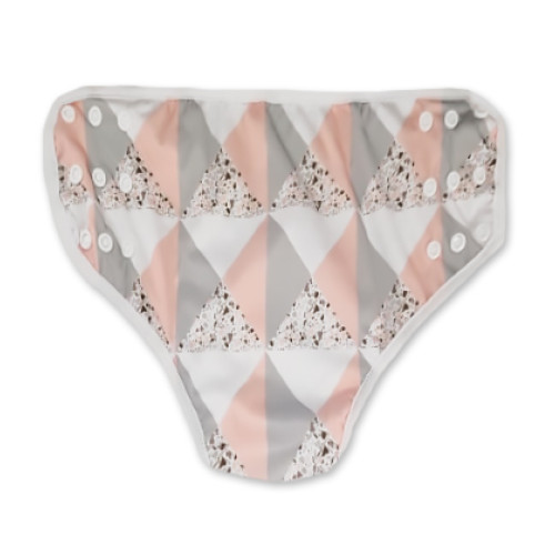 Pink Grey Triangles Training Pants
