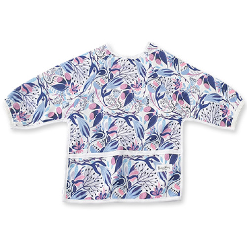 LSB Blue Pink Floral Long Sleeve Bib
