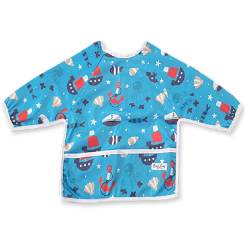 LSB Blue Red Anchors Boats Long Sleeve Bib