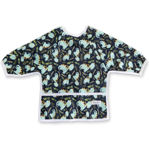 LSB Navy Aqua Dinos Long Sleeve Bib