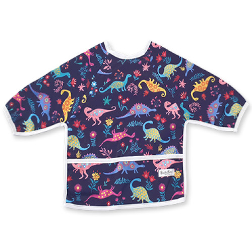 LSB Purple Neon Dinos Long Sleeve Bib