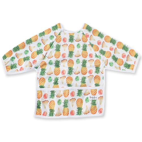LSB White with Pineapples Long Sleeve Bib