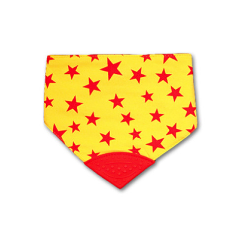 REVERSIBLE Red Stars Waterproof Teether Bib