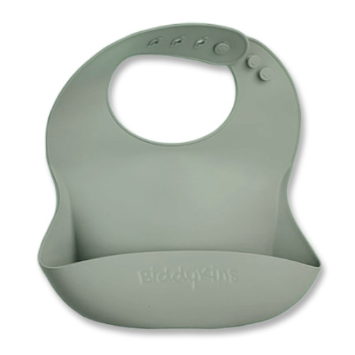 Catch-All Silicone Bib - Green Grey