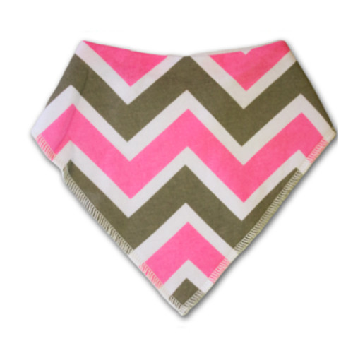 BB001 Pink Grey Chevron Bandana