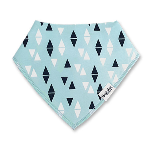BB045 Aqua Black White Triangles Bandana