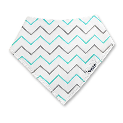 BB046 Aqua Grey Thin Zigzag Bandana