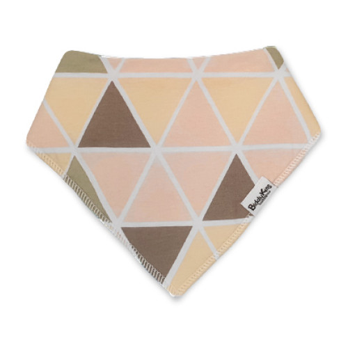 BB058 Pink Yellow Brown Triangles Bandana
