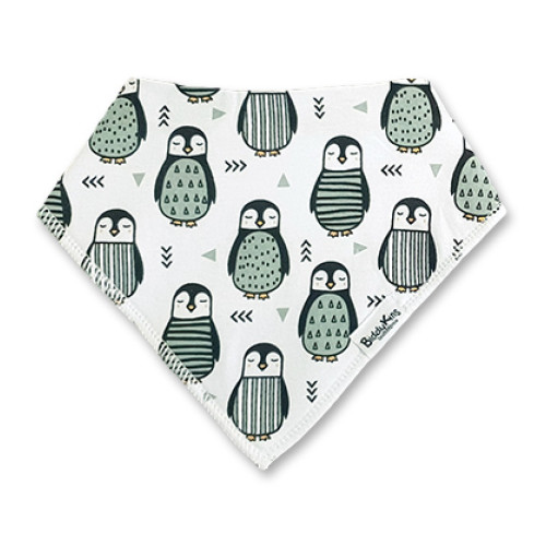 BB064 White Green Grey Penguins Bandana
